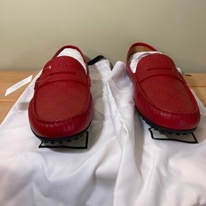 Gucci Red Microguccissima Loafers Size Gucci 13